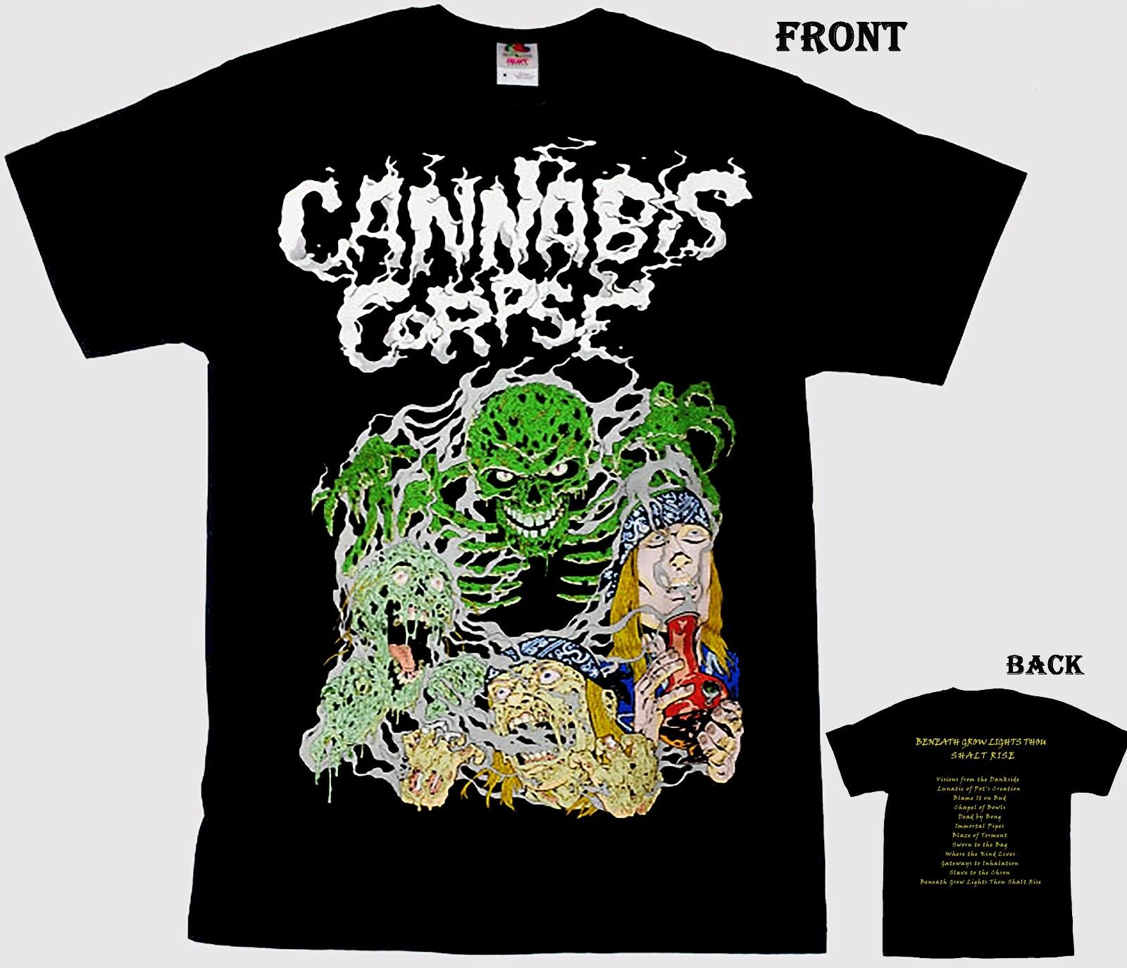 CANNABIS CORPSE - Marijuana-Themed Death Metal Band T-Shirt CANNABIS CORPSE - Marijuana-Themed Death Metal Band T-Shirt