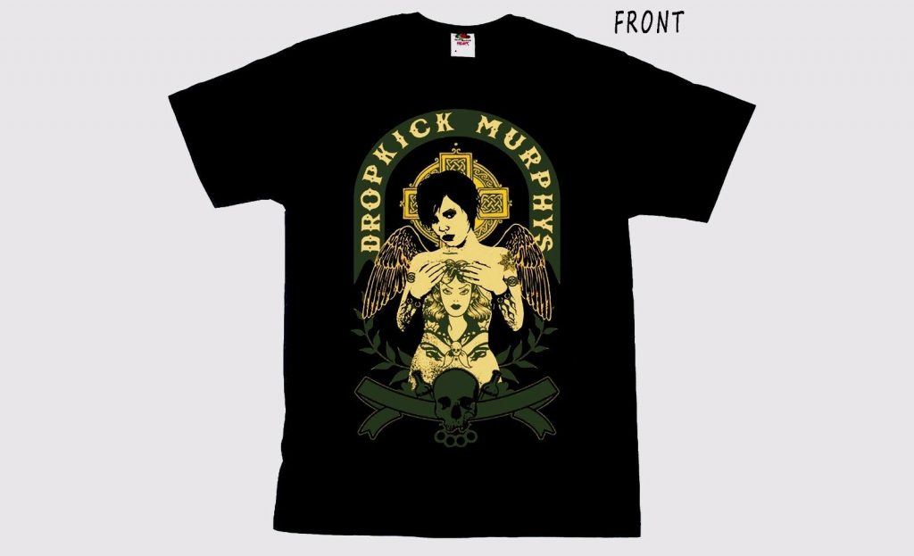 Dropkick Murphys T-Shirt Ufficiale Cursive – Nero, 100% Cotone, Taglia M, Vestibilità Regular