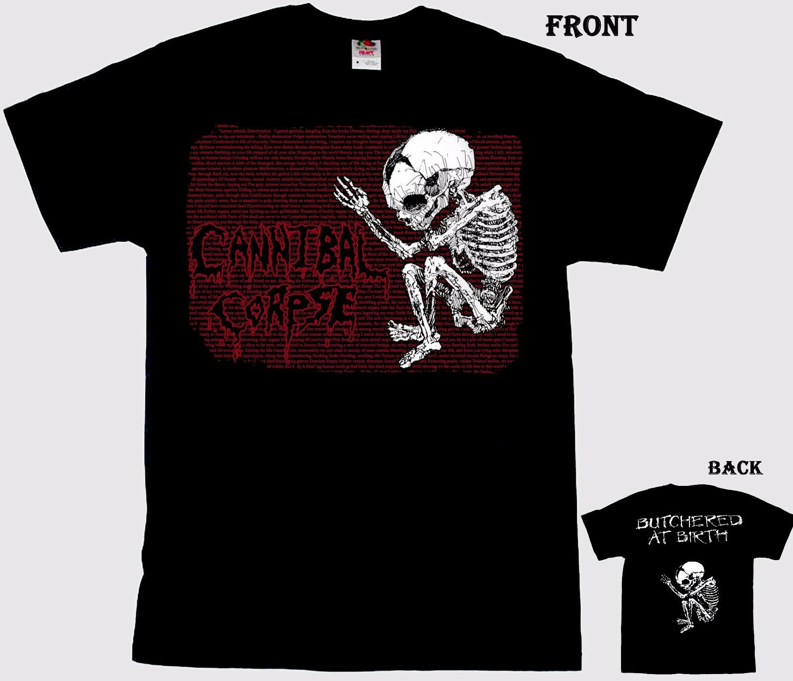CANNIBAL CORPSE - Butchered at Birth - American Death Metal Band T-Shirt CANNIBAL CORPSE - Butchered at Birth - American Death Metal Band T-Shirt