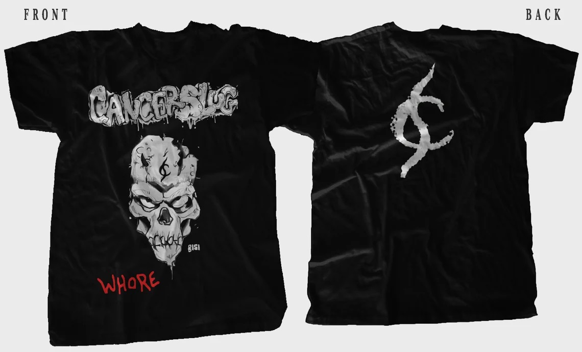 Cancerslug - Whore - American Horror Punk Band T-Shirt Cancerslug - Whore - American Horror Punk Band T-Shirt